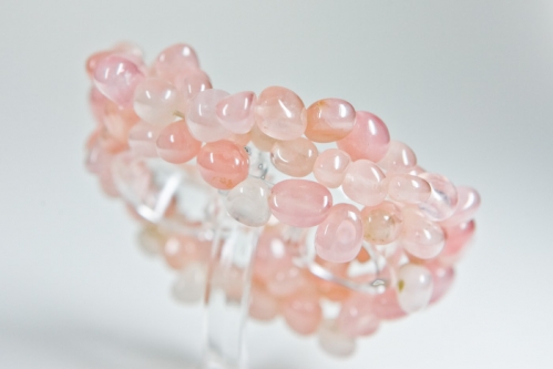 Armband Rosenquarz, Umfang 17cm