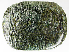 Serpentin Silberauge/ A+ mit Lochung [ca.8x30x40 mm]