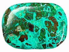 Chrysokoll A+ mit Lochung  [ca.8x20x30 mm]