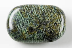 Serpentin Silberauge/ A+ mit Lochung [ca.8x30x40 mm]