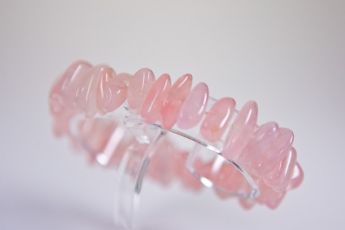 Armband Rosenquarz, Umfang 18cm