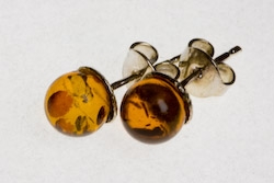 Ohrstecker 925 Silber Bernstein